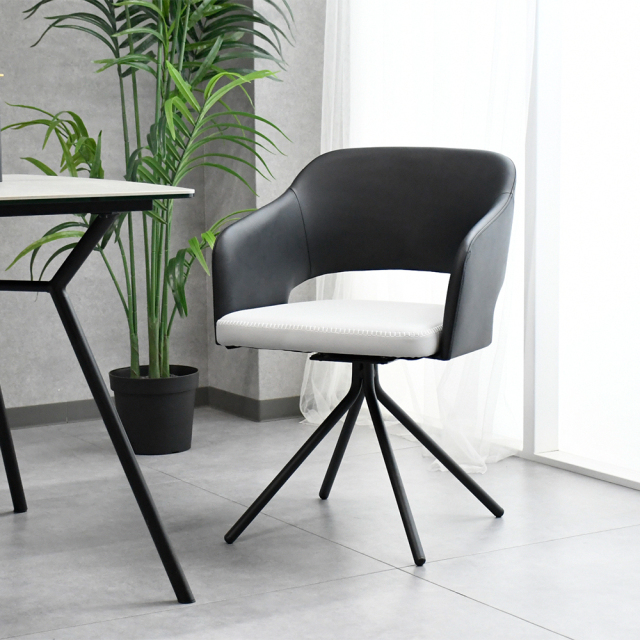 【アウトレット商品】 回転式ダイニングチェアー 肘付き