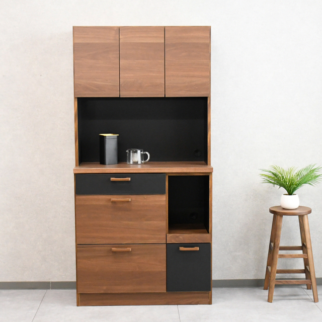 【アウトレット商品】 国産半完成品90cm幅キッチンボード 食器棚