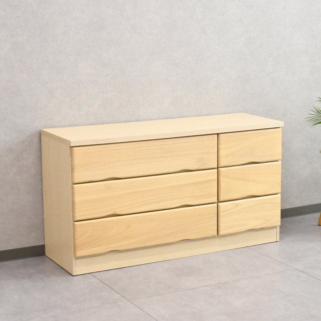 【アウトレット商品】 国産完成品120cm幅チェスト タンス ロー