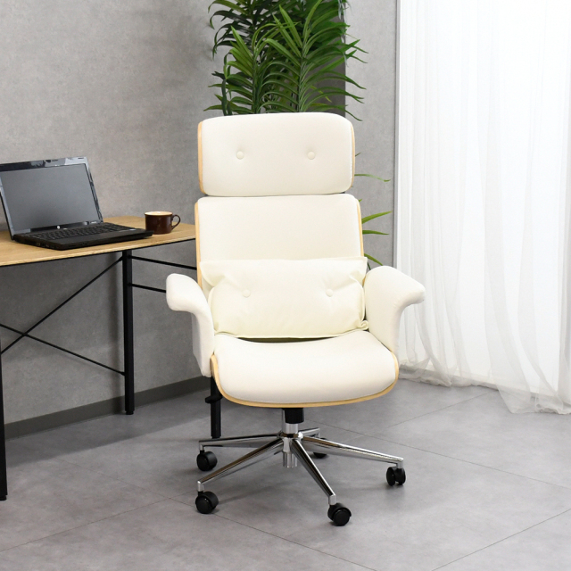 【アウトレット商品】北欧デザインハイバック回転昇降キャスター付きオフィスチェア