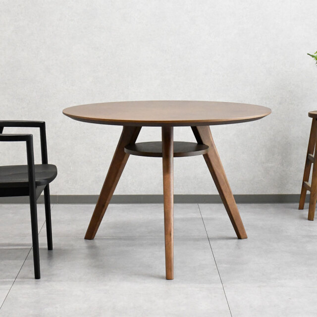 【アウトレット商品】ラジアルパターンオーク円形ダイニングテーブル 丸型 シギヤマ家具工業