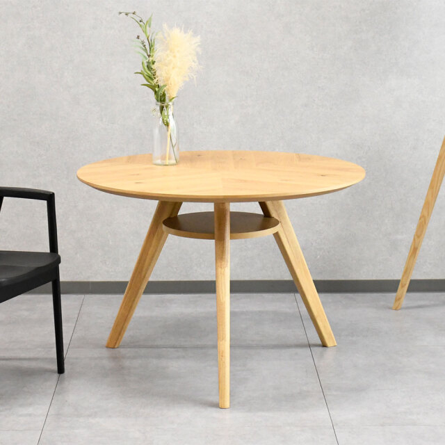 【アウトレット商品】ラジアルパターンオーク円形ダイニングテーブル 丸型 シギヤマ家具工業