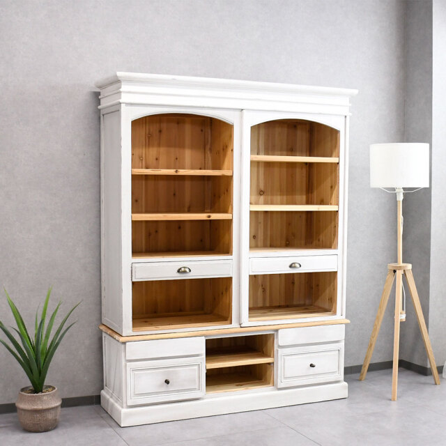 【アウトレット】開梱設置付きアンティークデザイン収納キャビネット