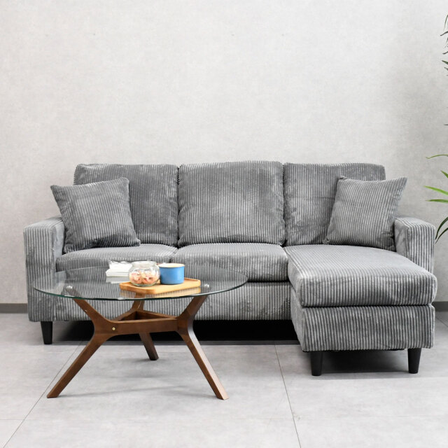 【アウトレット】コーデュロイ生地カウチソファ FE26C
