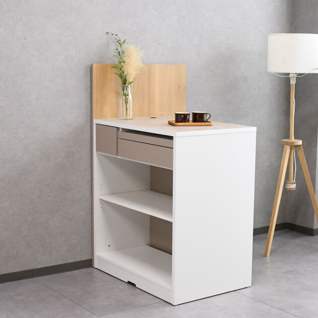 【アウトレット商品】国産完成品 93cm幅間仕切りキッチンカウンター