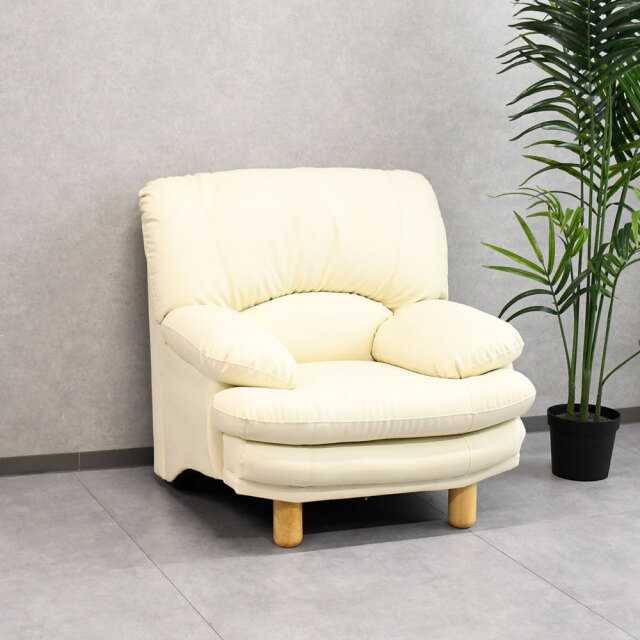 【アウトレット】 合成皮革1人掛けソファ 関家具 スイート FF10F