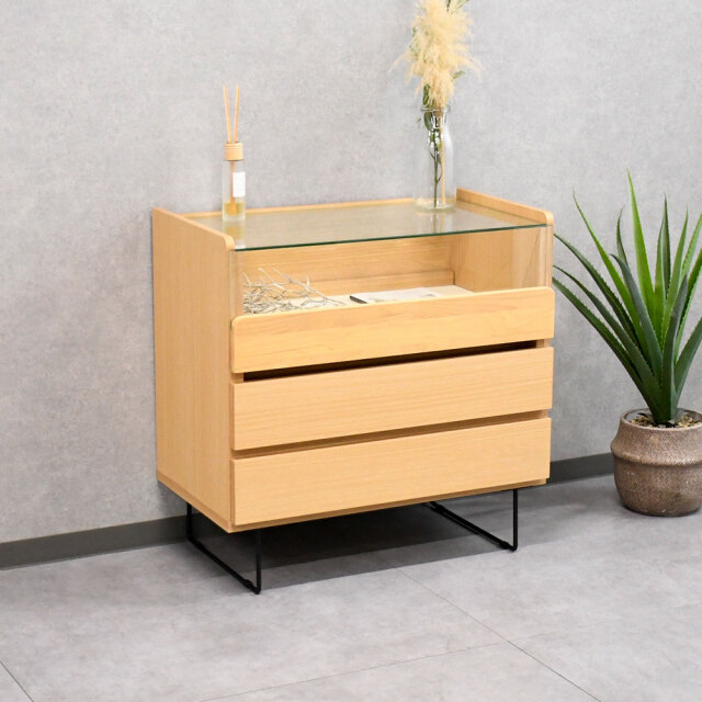 【新品】北欧風　グレイッシュカラー　チェスト　引出し9杯　木製　アウトレット HAGiHARA チェスト 木製 家具 タンス 完成品 収納家具