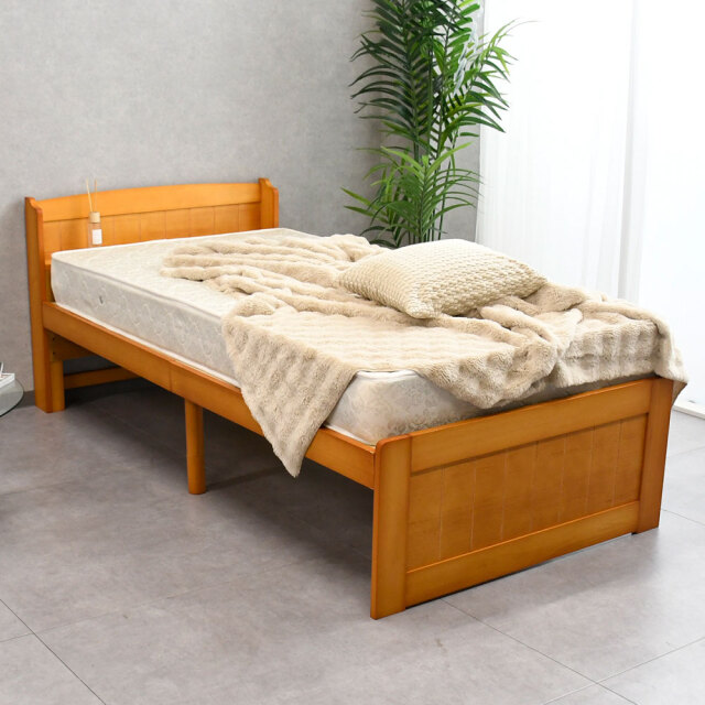 【アウトレット】 パイン無垢すのこシングルベッド FF17G