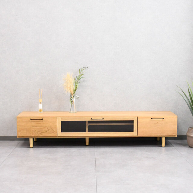 【アウトレット】 オーク無垢材180cm幅国産半完成品テレビボード テレビ台 FF25H