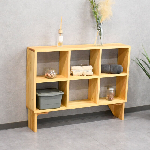 【アウトレット】 ひのき無垢105cm幅収納オープンラック シギヤマ家具工業 FF4K