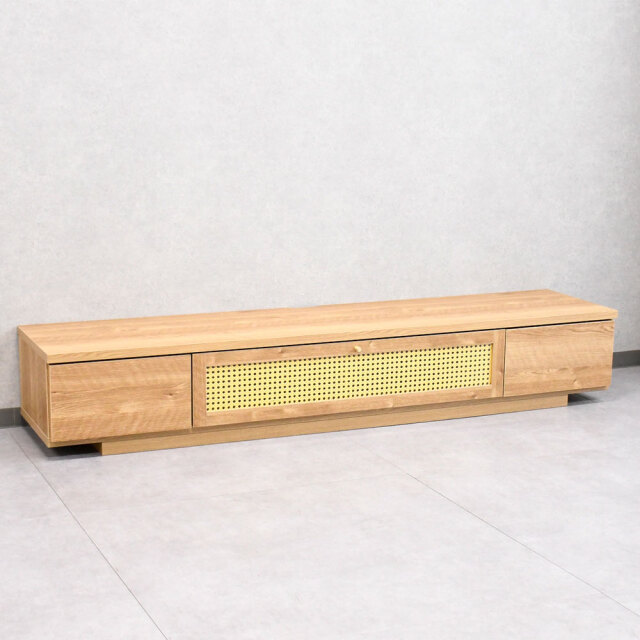 【アウトレット】 国産完成品ラタン調180cm幅テレビボード FG7E