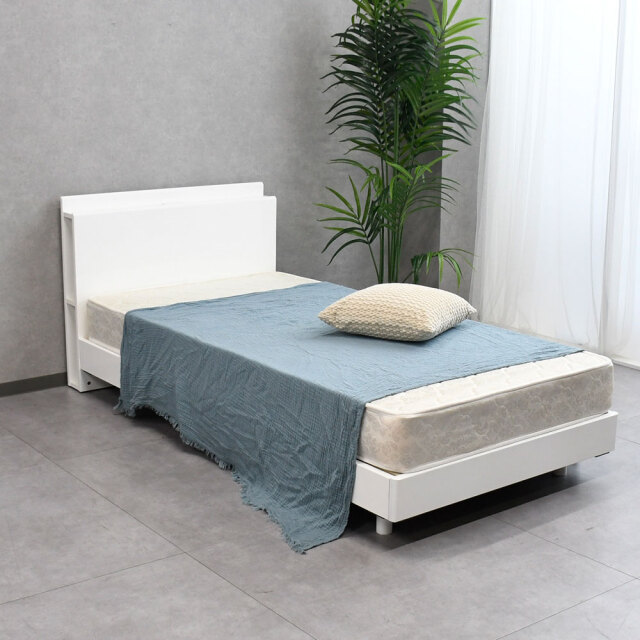 【新品アウトレット】 艶有りラグジュアリーシングルベッド マット無し FH12C