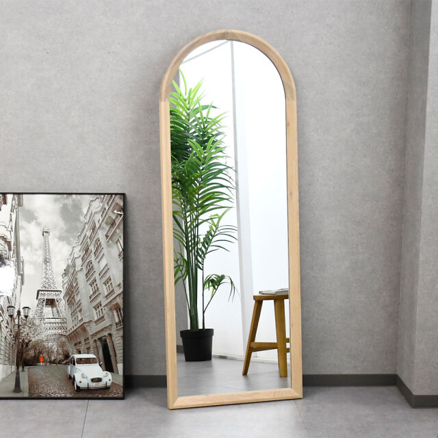 【新品アウトレット】 北欧スタイル60cm幅アッシュ無垢材ミラー 鏡 FH18C