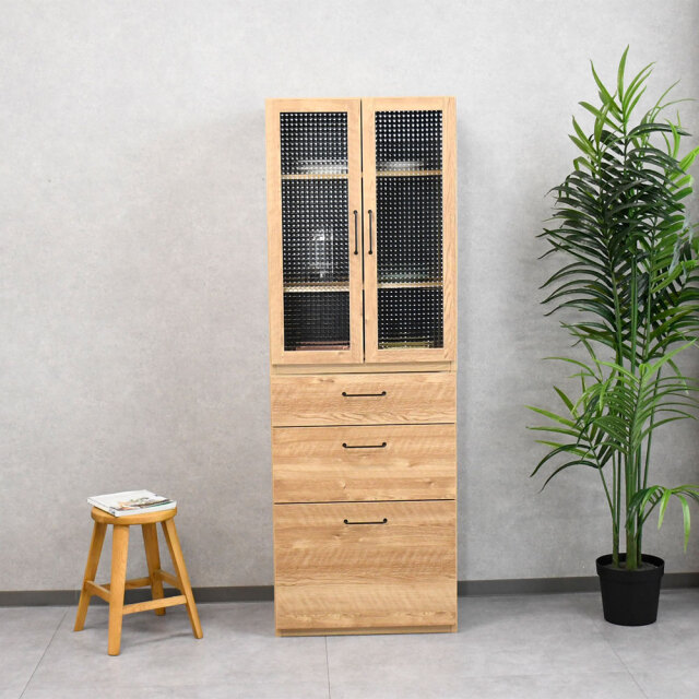 ダイニングボード（左側ガラス戸） Amazon.co.jp: キッチンボード 幅122cm 左ガラス・右板戸