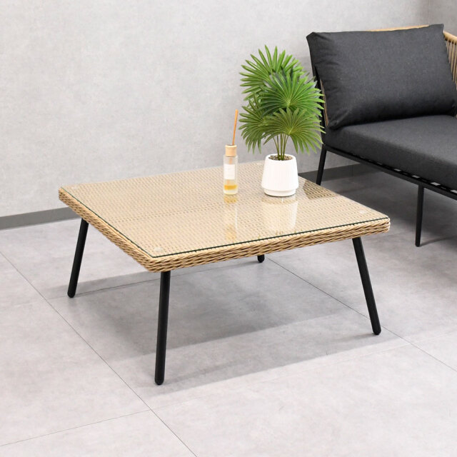 【新品アウトレット】ガーデンローテーブル 強化ガラス センターテーブル FI24M