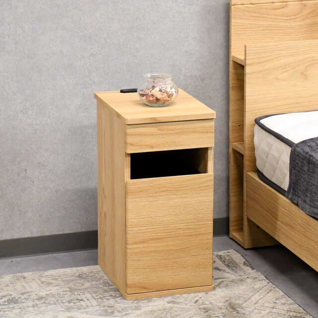 【新品アウトレット】ゴミ箱付きサイドテーブル ナイトテーブル OK25H