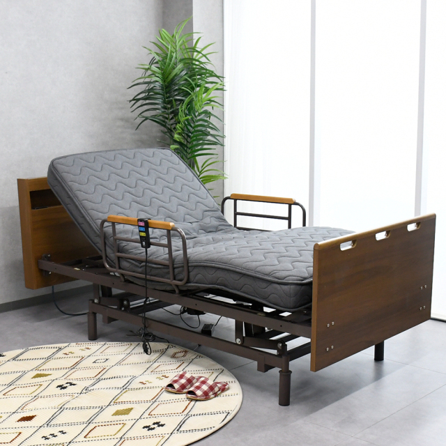 【アウトレット商品】 3モーター マットレス付き 電動ベッド 海外ベッド リクライニングベッド