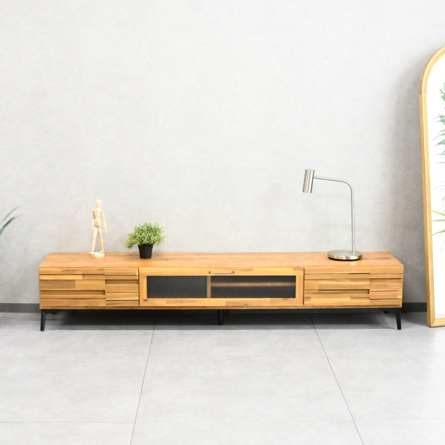 【アウトレット商品】アカシア無垢材 200cm 国産 テレビ台 テレビボード
