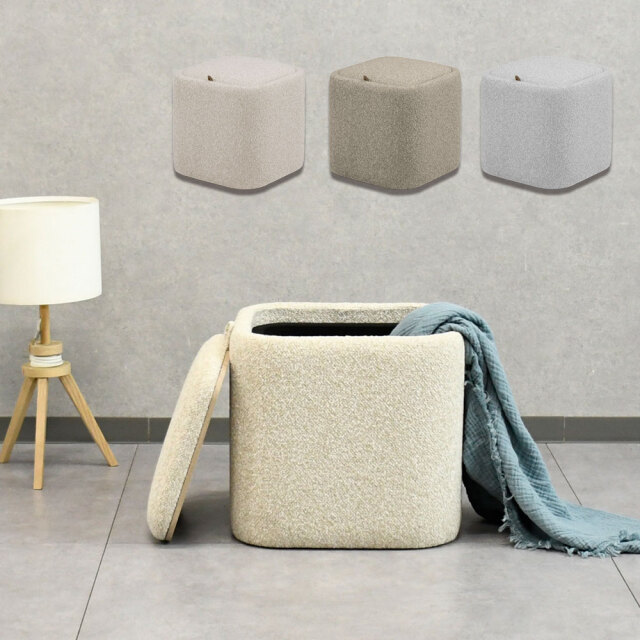 2WAY座面をひっくり返せばサイドテーブル 収納付きスツール