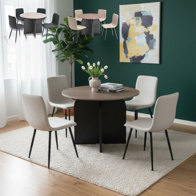 100cm幅メラミン素材選べるダイニングテーブル5点セット