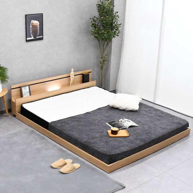 ベッド クイーン ベッドフレーム クイーンサイズ フレームのみ フロアベッド ローベッド