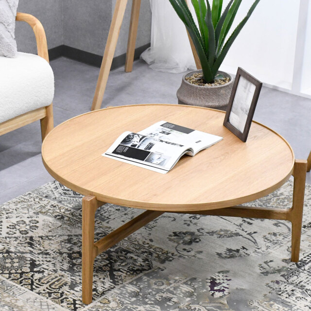 オーク材を使用した北欧インテリアのセンターテーブル リビングテーブル