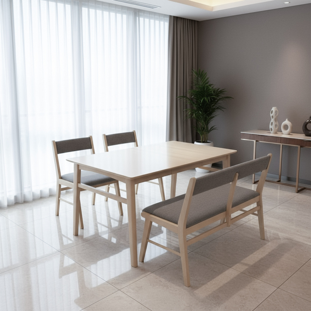 超大型オーク材伸長式ダイニングテーブル 110 170cm mobler