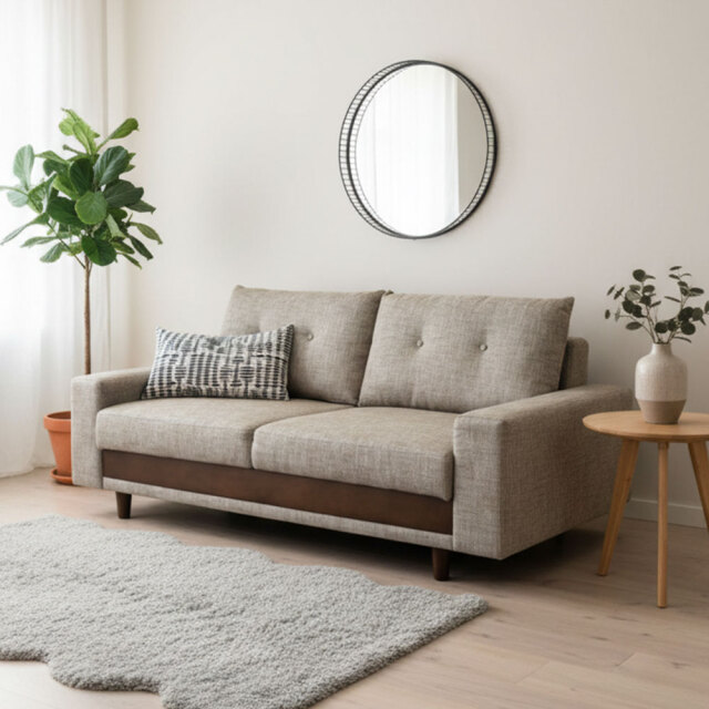 【座面下収納付き】北欧デザイン2.5人掛けソファ 3人 新品アウトレット OA8E