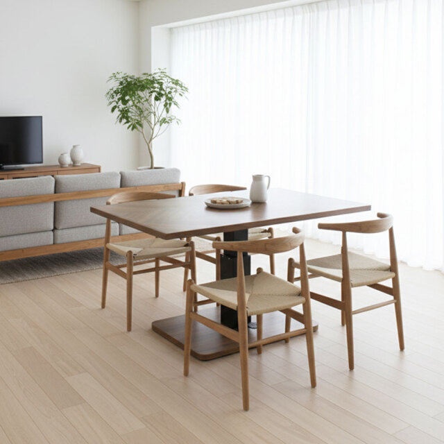 ウォールナット突板 120cm幅昇降式テーブル [アウトレット:展示品] mobler