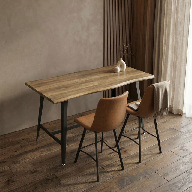 自然な木目調バーテーブル＆チェアセット OC12H  [アウトレット: 撮影品]