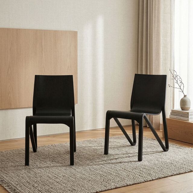 オーク突板 スタッキングチェア 積み重ねれる OC25G [アウトレット:撮影品]