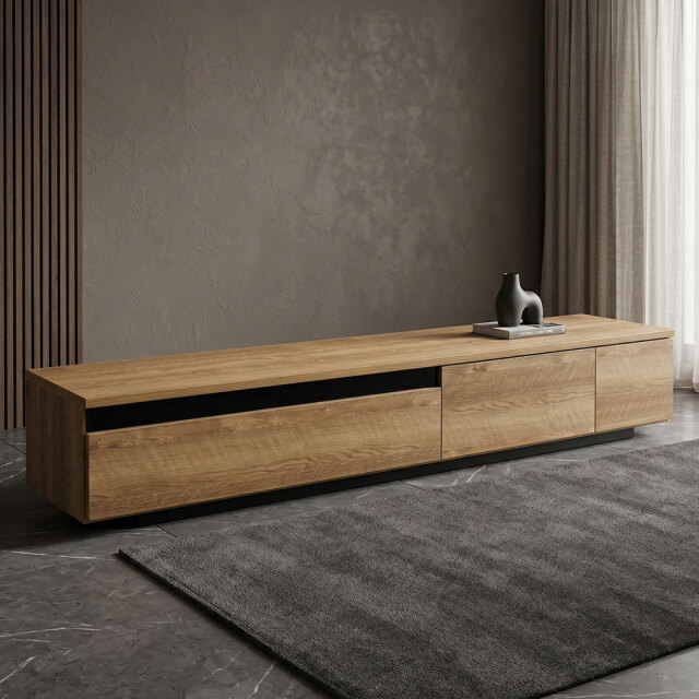 国産完成品200cm幅テレビ台 テレビボード OD16H [アウトレット:引き出し若干の隙間]