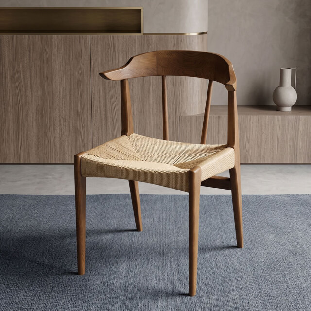 アッシュ無垢材 ペーパーコード座面 ダイニングチェア OD20F [アウトレット:撮影品]