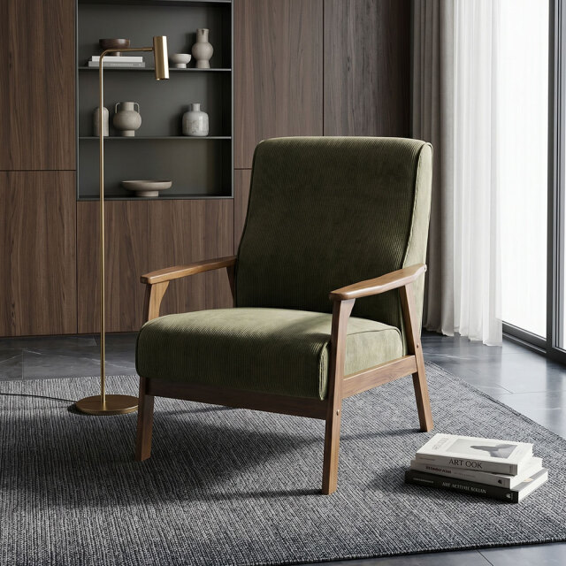 1人掛けコーデュロイソファ OD20G [アウトレット:塗装ムラがあります]