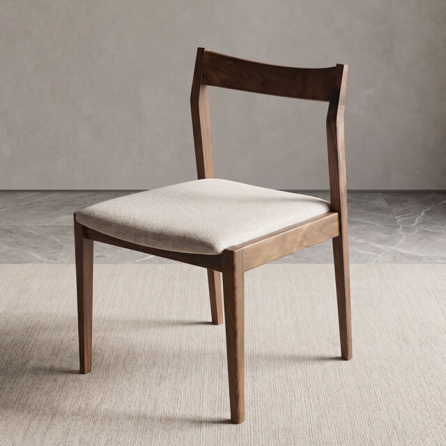 オーク無垢材 ダイニングチェア ファブリック座面 ブラウン OD21I [アウトレット:撮影品]