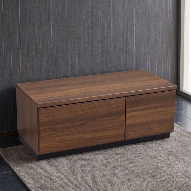 国産 完成品 ウォールナット調 テレビボード 幅90cm 引き出し・扉付き収納 OD27C [アウトレット:擦り傷があります]
