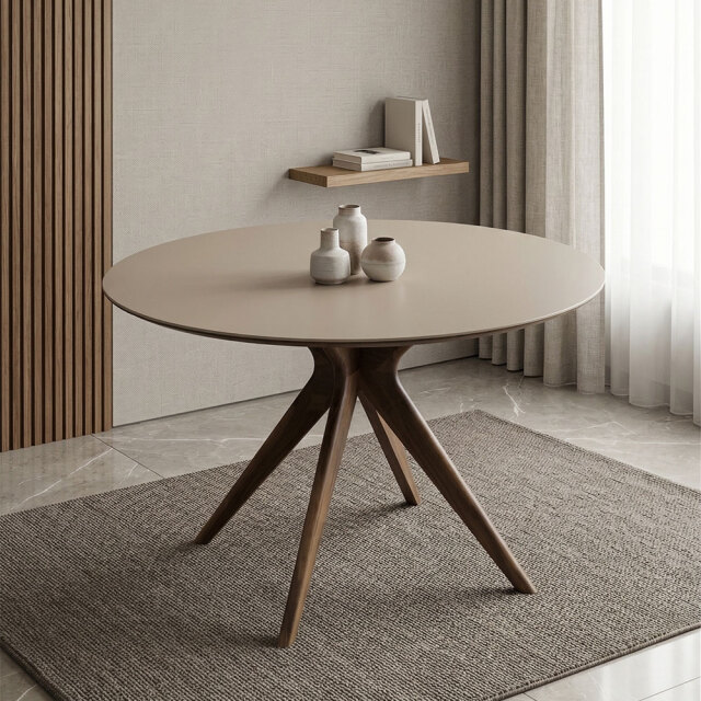 セラミック ラウンドダイニングテーブル 直径110cm OD3H [アウトレット:撮影品]