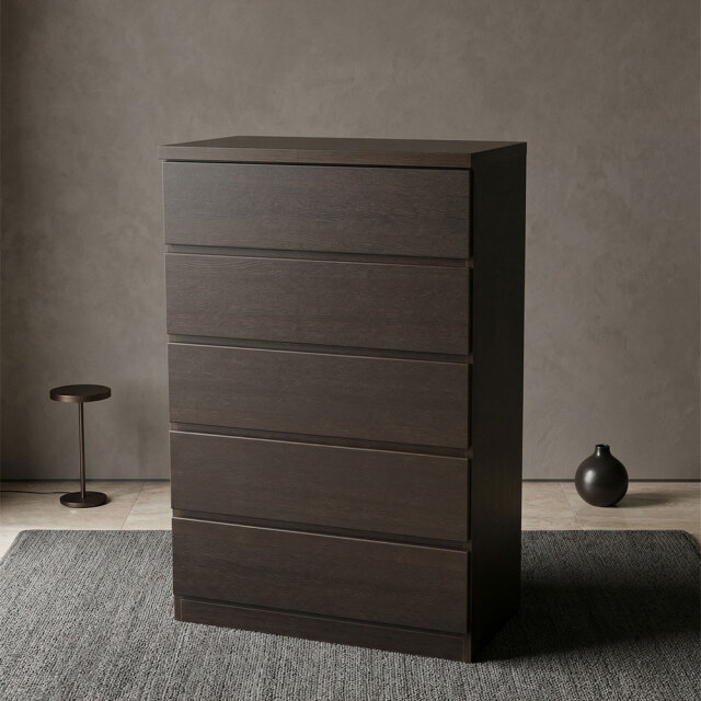 木製チェスト 5段 シックブラウン タンス 収納 OD6H [アウトレット:撮影品]