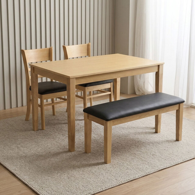 ナチュラルウッド ダイニングセット ベンチ付き  OD7I [アウトレット:撮影品]