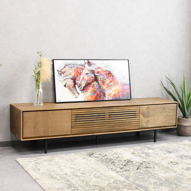 【北欧デザイン】アルダー無垢材180cm幅テレビボード テレビ台