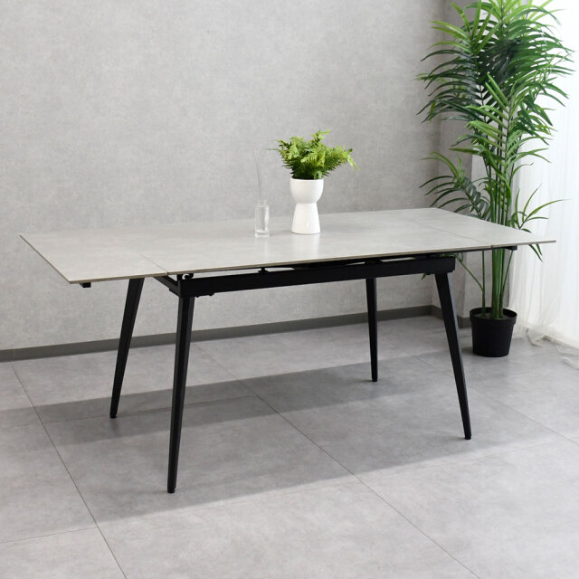 【新品アウトレット】熱々の鍋も直接置ける！伸長式ダイニングテーブル 120 150 180 OI26D