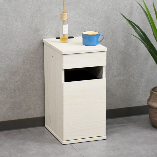 【新品アウトレット】ゴミ箱付きサイドテーブル ナイトテーブル OI26E