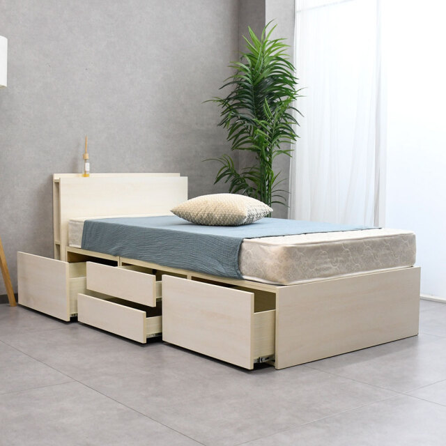 【新品アウトレット】タンスいらずのベッド！？大容量収納シングルベッド チェストベッド OJ3B