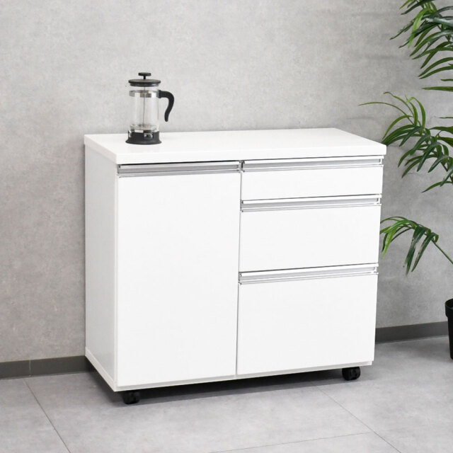 【新品アウトレット】90cm幅のキャスター付きキッチンカウンター OJ6C