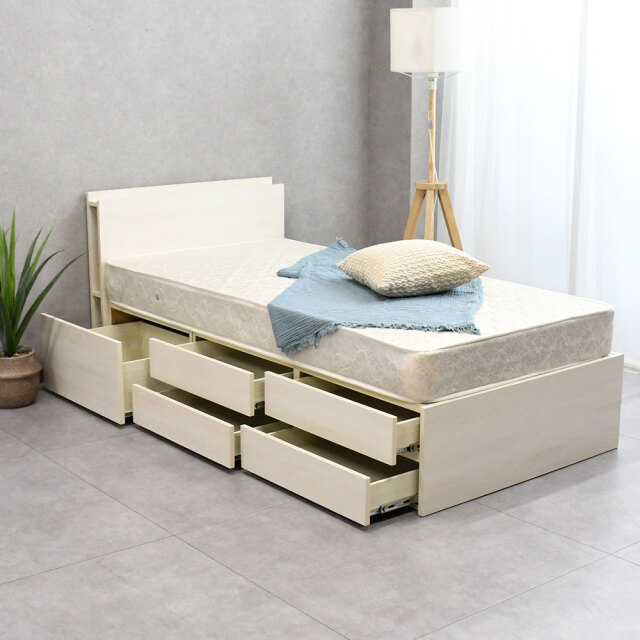 【新品アウトレット】  タンスいらずのベッド！？収納チェストシングルベッド フレームのみ OJ7B