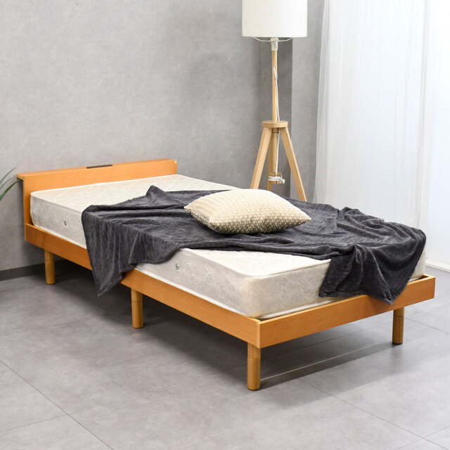 【新品アウトレット】宮コンセント付きシングルすのこベッド OJ7F