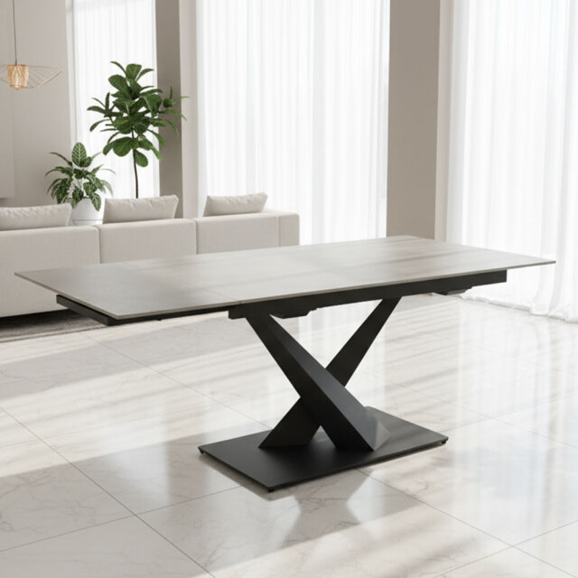 開梱設置付き新品アウトレット】 片側伸長式セラミックダイニング