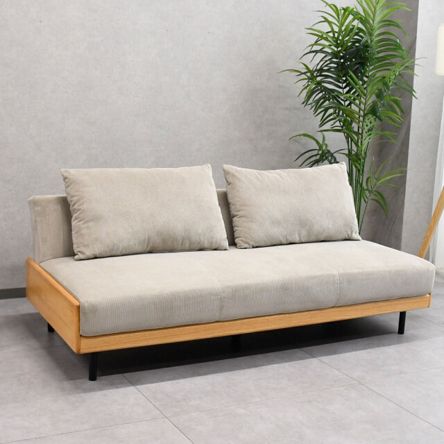 北欧デザイン木製コーデュロイソファーベッド 3人掛け 3人用 ソファ