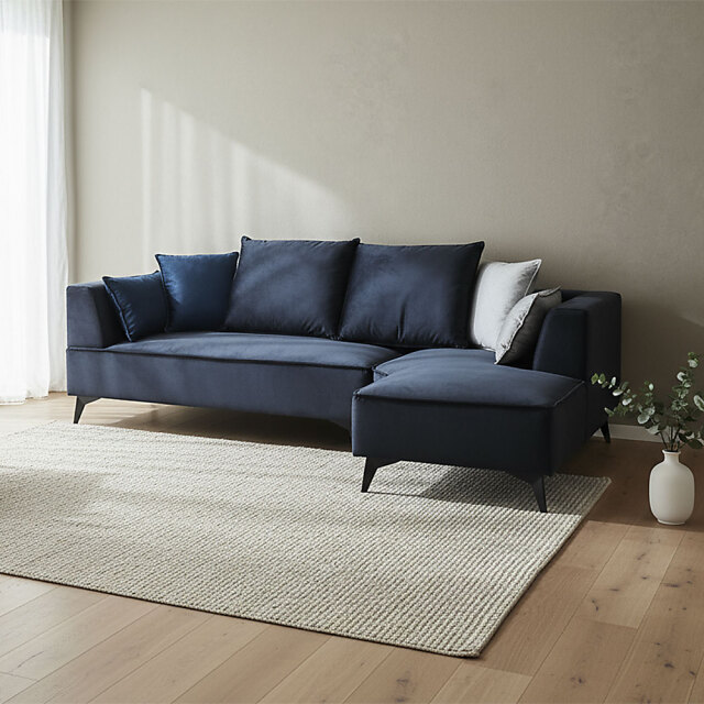 新品アウトレット】北欧デザイン！撥水生地カウチソファ L字ソファ