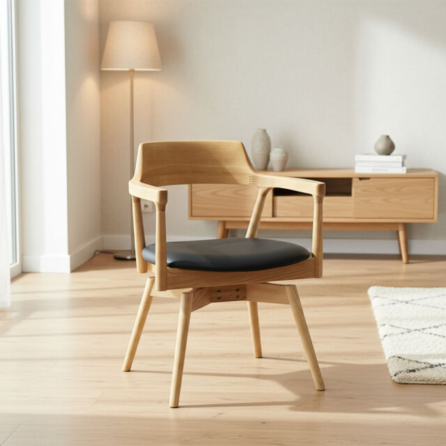 北欧デザイン1脚無垢材ダイニングチェア 木製 mobler